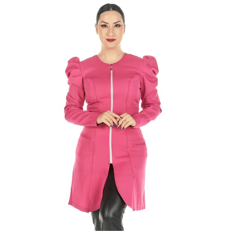 Jaleco Feminino Acinturado Manga Bufante Olivia