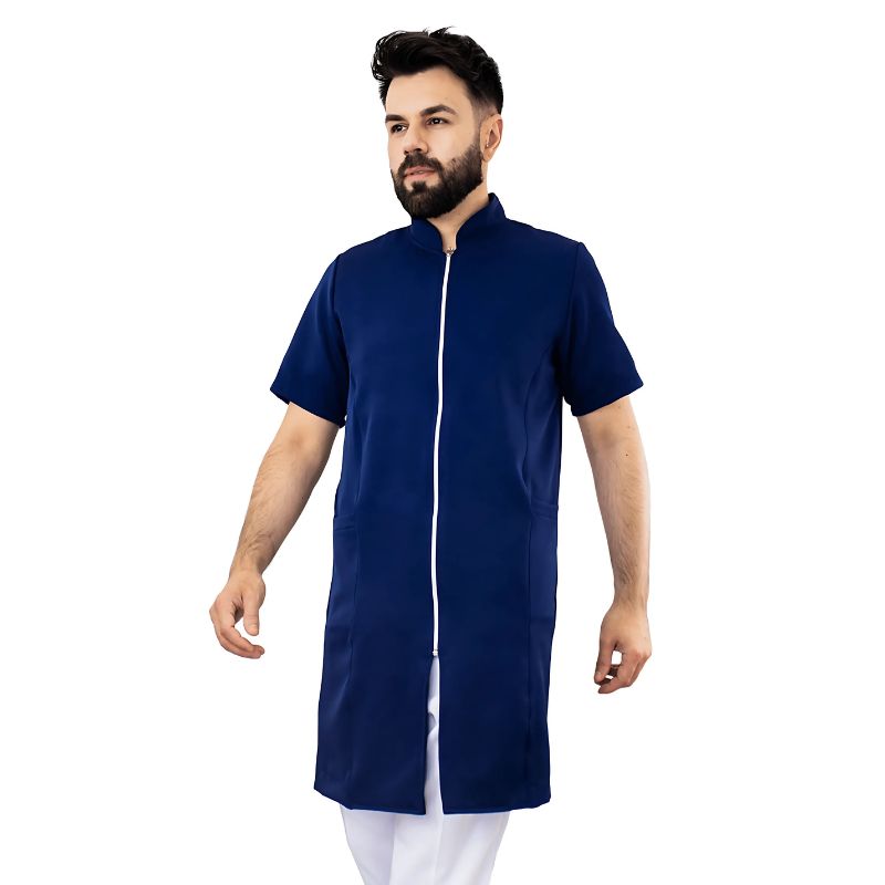 Jaleco Masculino Manga Curta Com Zíper Mario