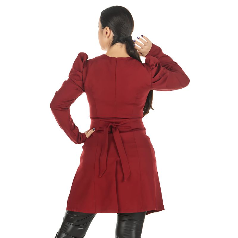 Jaleco Feminino Acinturado Manga Bufante Olivia