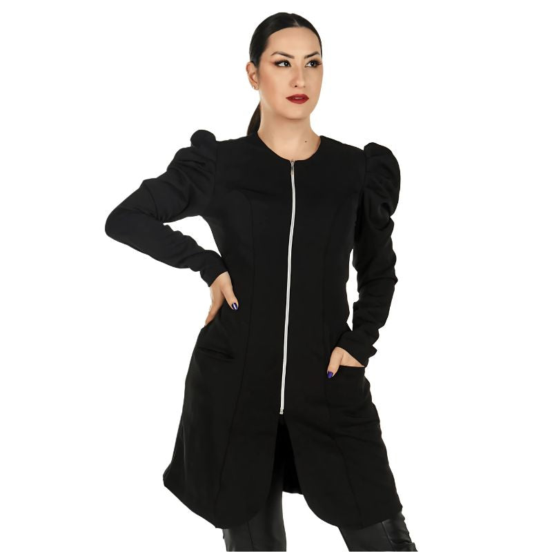 Jaleco Feminino Acinturado Manga Bufante Olivia