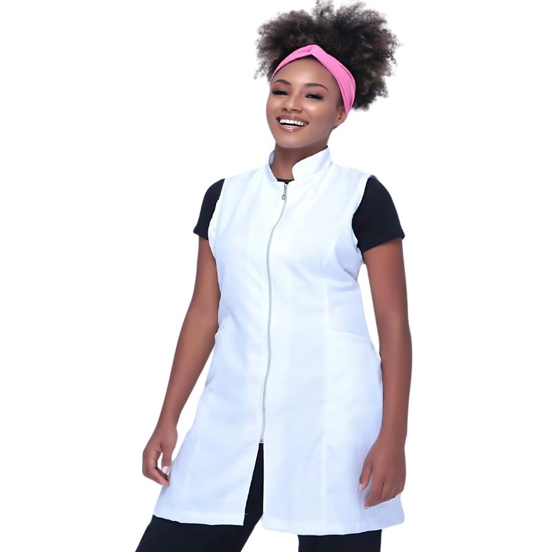 Jaleco Feminino Sem Manga Com Zíper Catia