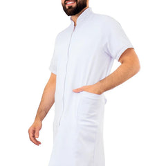 Jaleco Masculino Manga Curta Com Zíper Mario