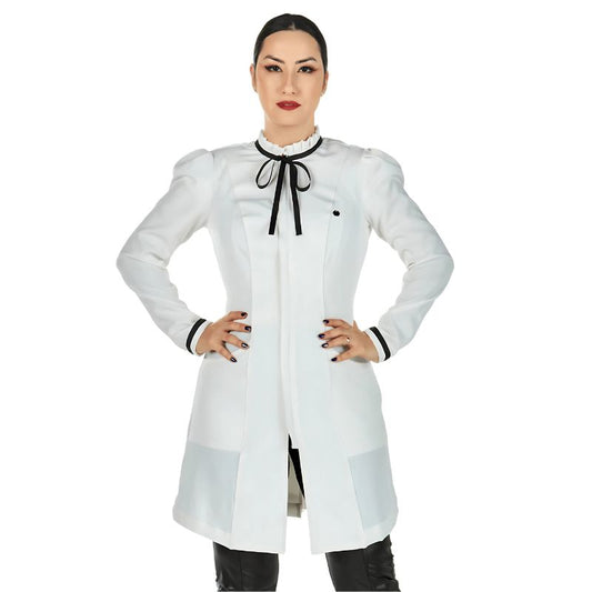 Jaleco Feminino Acinturado Gola Laço Flavia