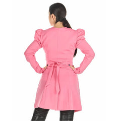 Jaleco Feminino Acinturado Manga Bufante Olivia