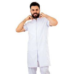 Jaleco Masculino Manga Curta Com Zíper Mario