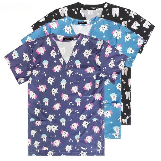 Blusa Scrub Masculino Estampado Odontologia Dentinhos