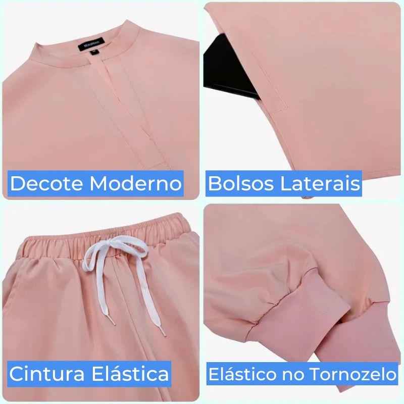 Scrub Feminino Pijama Cirúrgico Liso Bella