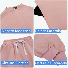Scrub Feminino Pijama Cirúrgico Liso Bella