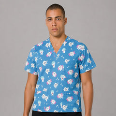 Blusa Scrub Masculino Estampado Odontologia Dentinhos