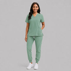 Scrub Feminino Pijama Cirúrgico Liso Jogger + BRINDE