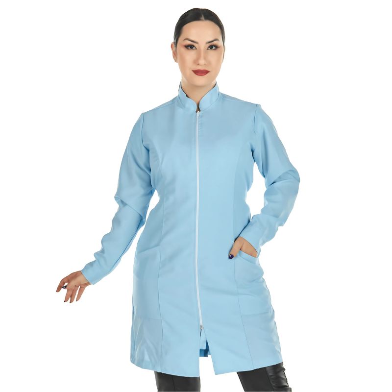 Jaleco Feminino Acinturado Com Zíper Tania