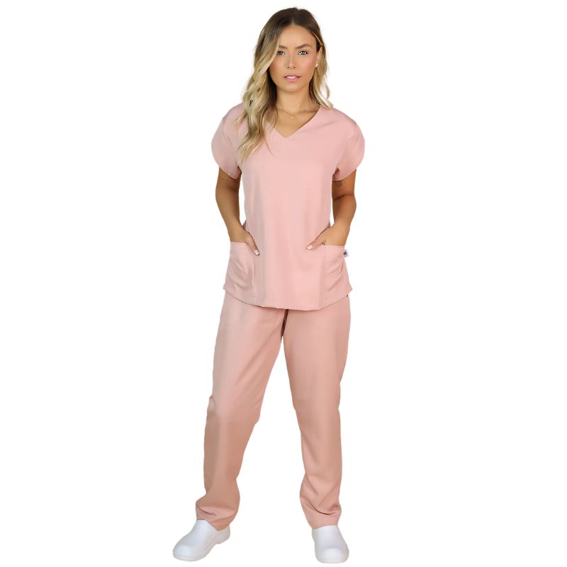 Scrub Feminino Pijama Cirúrgico Liso Paula + Bordado