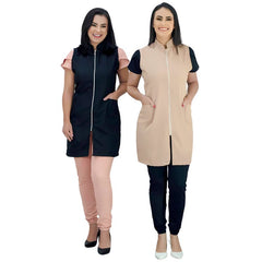 Jaleco Feminino Sem Manga Com Zíper Catia