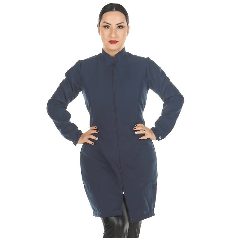 Jaleco Feminino Acinturado Com Zíper Tania