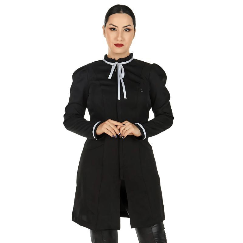 Jaleco Feminino Acinturado Gola Laço Flavia
