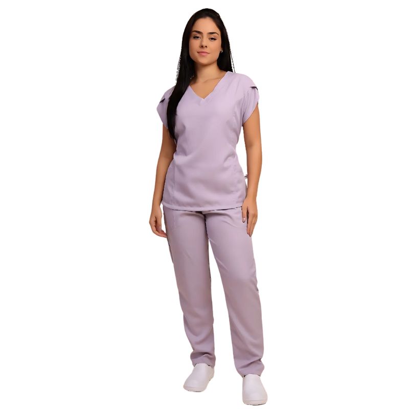 Scrub Feminino Pijama Cirúrgico Liso Paula + Bordado