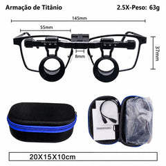Lupa Binocular Flip-Up Ultraleve Titânio