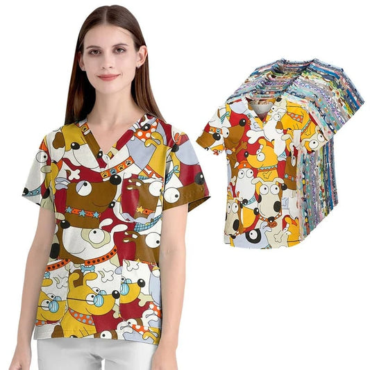 Blusa Scrub Feminino de Algodão Estampado Animais