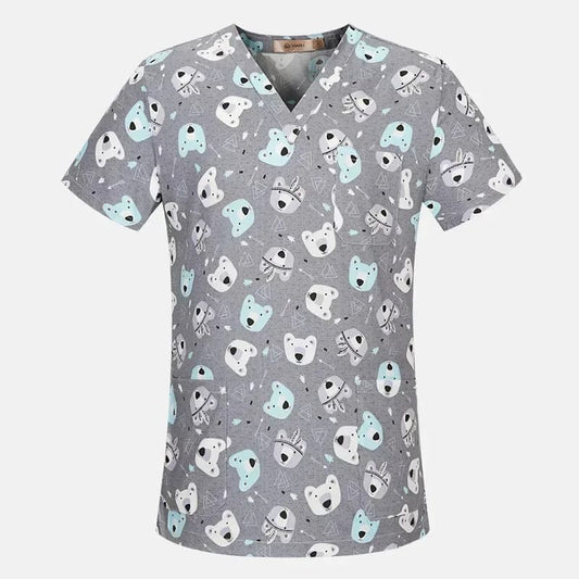 Blusa Scrub Feminino de Algodão Estampado Animais