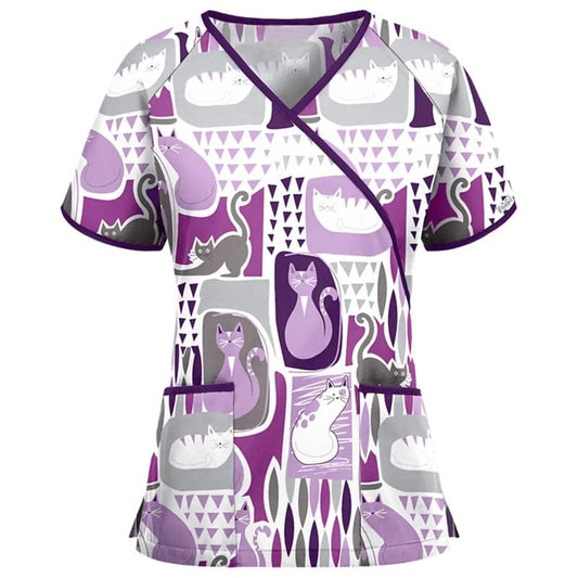 Blusa Scrub Feminino Estampado Cute - Vitally PRO