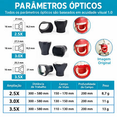 Lupa Binocular TTL 2.5x 3.0x e 3.5x Sirius