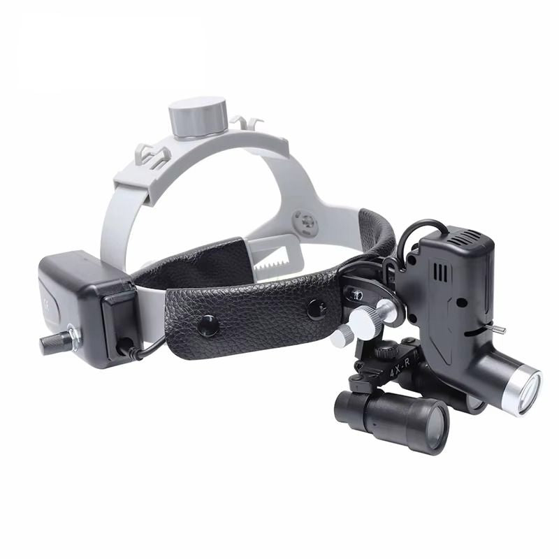 Lupa de Cabeça Cirúrgica Com Fotóforo LED Sem Fio 4X 5X 6X e 8X LightPro Black
