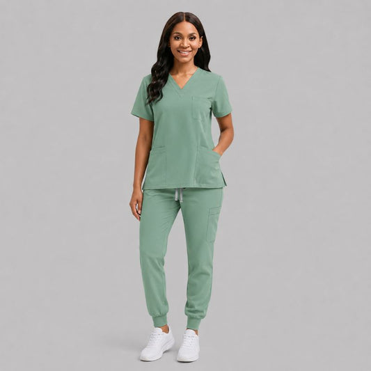 Scrub Feminino Pijama Cirúrgico Liso Jogger + BRINDE